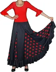 [Flamifeel] Flamenco Skirt Black with Red Dots