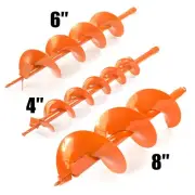 3 Pcs 4" 6" 8" Earth Auger Drill Bits Fit For Gas Powered Post Fence Hole Digger