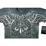 AFFLICTION 短袖 T 恤 金屬 雙鷹 手工設計製作 刺青潮牌 UFC 灰色 S 【 以靡專櫃正品】