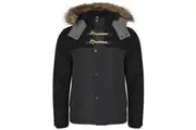 Dissident Bethwin Padded Quilted Jacket Coat Wool Blend Winter - Navy