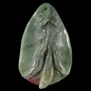 D03901# Hand Carved Goldfish Indian Agate Pendant Bead Gemstone
