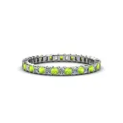 TriJewels Peridot & Diamond Eternity Band 1 5/8 ctw in 14K Gold JP:33643