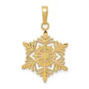 14K Yellow Gold Snowflake Pendant