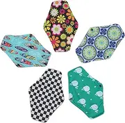 Healvian 5pcs Mom-breast Pads Charcoal Bamboo Reusable Sanitary Pad for Adults Cloth Menstrual Pad Pul Waterproof Layer