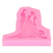 4pcs Bride And Groom Fondant Mold Easy Demoulding Heat Resistant Silicone Molds