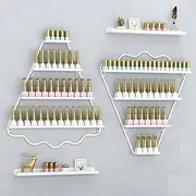 Nail Polish Display Rack Wall-Mounted Metal Shelf, Essential Oil Organizer Display Holder, Salon Home Cosmetic Bottle Organizer, Retail Store Perfume Lipstick Storage Combination Shelf