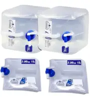 Premium Extra Thick Collapsible Water Container with Spigot, 4 Gallon Water