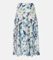 [Agua by Agua Bendita] Agua by Agua Bendita Mimosa floral midi skirt UK 12 white