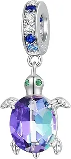 [Teleye] Delicate Turtle Pendant Charm 925 Sterling Silver Charm Fits For Pandora Bracelet Necklace,BSC849, Cubic Zirconia, Created Cubic Zirconia