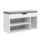 Artiss Shoe Rack Cabinet Bench Organiser Storage Shelf White Cupboard Box NEW