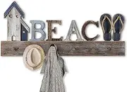 SAILINGSTORY Beach Wall Decor Nautical Decorative Coat Rack Wall Mounted Key Hook with Shelf