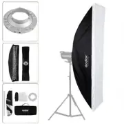 Godox 35x160cm Rectangle Bowens Mount Strip Softbox Grid For Strobe Flash Light
