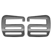 1 Pair g Hook Webbing Slide Buckles 32mm Metal g Hooks Webbing Clips Grey