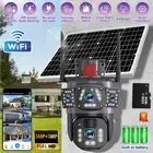 Wireless Dual Lens Solar Camera WIFI SecurityOutdoor Battery PTZ CCTV Home House