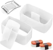 Musubi Mold Kit Maker Press 2 Pack with Luncheon Meat Slicer and White