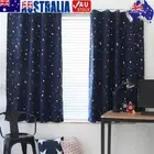 Full Blackout Shading Stars Bedroom Balcony Curtains Hook Grommet Purdah(2)