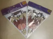 2 Sets Vintage 1994 party express taz tazmanian devil party flags looney toons