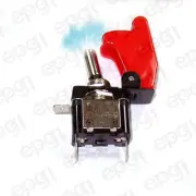 ON/OFF SPST 3P BLUE ILLUMINATED TOGGLE SWITCH w/RED COVER #662051/665015