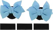 X AUTOHAUX Motorcycle Helmet Accessories Decoration Cat Ear Bow for Motorcycle Bicycle Skiing Helmets Blue Black Plush Stickers 1 Set