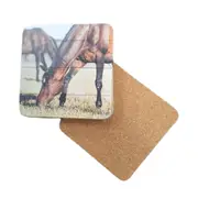 Kitchen Cork Backed Drink Coasters Horses B Set of 6