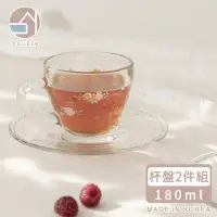 在飛比找環球Online優惠-【韓國SSUEIM】古典玫瑰系列玻璃咖啡杯盤180ml