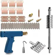 RAYWE Dent Puller,77pcs Stud Welders Dent Repairing Kit Pulling Claw Shrinking Welding Machine Slide Hammer Puller Straight Rull Rings Round Washers Wiggle Wires