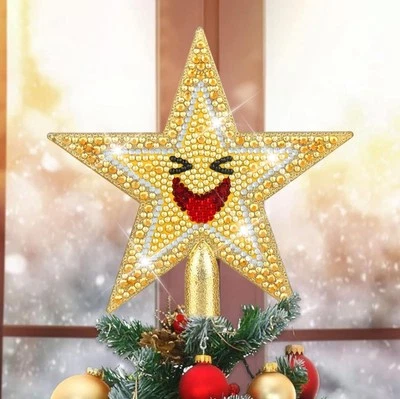 DIY Christmas Star Tree Topper with Diamond Art 3D Glitter Crafting Set