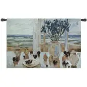 LATE AFTERNOON IRISES MODERN FINE ART WALL TAPESTRY
