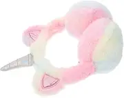 [VALICLUD] Cute Unicorn Plush Earmuffs for Winter Warm Stretchable Headband Design for Outdoor Activities Like Skiing and Snowboarding Comfortable Ear Protection Adorable Winter Accessory