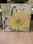 Blue birds & Yellow Flower Gathering Wall Art Wrapped Canvas Painting Print