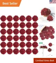 Versatile Burgundy Artificial Hydrangea Flowers - 40pcs for DIY Arrangements