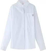 [Generic] Blouse Button Girls Wear Shirts Formal Baby Tops Kids Boys Chlidren White Boys Tops Baby Boy Stuff (White, 12-13 Years)