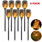 8X LED Solar Flame Lamp Torch Dancing Flickering Garden Landscape Path Lights