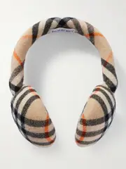 [Burberry] Burberry - Checked Wool-felt Earmuffs - Sand - S/M S/M Neutrals