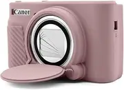 TYUANDOUER SX740 SX730 Camera Case, Soft Silicone Case for Canon PowerShot SX740/SX730 HS Camera, Lightweight Skin Rubber Body Protective Cover for SX740 SX730 with Detachable Lens Cap - Grey