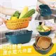 日式雙層瀝水籃六件套 果蔬收納籃 瀝水盆 可分隔洗菜籃 雙層濾水籃6件組