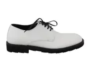 Dolce & Gabbana White Leather Derby Dress Formal Shoes