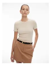 [Witchery] Crew Rib T-shirt in Stone Melange