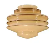 B&P Lamp® 4" Fitter, Nu-Gold Art Deco Pendant/Fixture Shade, 6 1/2" Drop