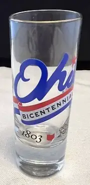 Double Shot Glass- Ohio Bicentennial 1803-2003 Celebration