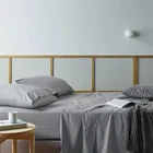 Bianca Natural Sleep Recycled Cotton Bamboo Flat Fitted Sheet Set Silver Spli...