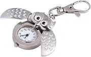 [DEARMAMY] 1pc Owl Pocket Watch Owl Keychain Watch Lightweight Watch Watches The Watche Digital Watch Stopwatch Pocket Watch Keychain Owl Shape Key Chain Cartoon Pocket Watch Alloy White