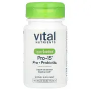 Vital Nutrients, Hyperbiotics®, Pro-15®, Pre + Probiotic, 60 Vegan Micro-Pearls
