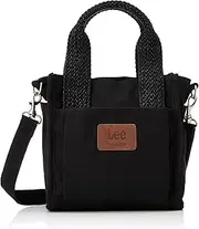 [Lee] 320-1390 2-Way Tote Mesh II Thick Cotton Campus S Mini Tote 2-Way Shoulder Mesh Handle Lunch Bag Work School Leisure, Black, S