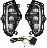 Car LED Daytime Running Lights Compatible for Toyota RAV4 2019-2023 | Full LED DRL Fog Lamp Accessories
