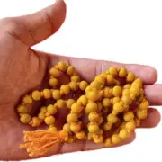 Religious Tulsi Mala Haldi Japa Rosary Beads Prayer Health Spiritual Benefits