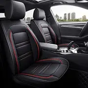 QIOZO car seat Cover Suitable for Fiat Sedici Bravo Freemont Pulse Argo Panda Auto Parts/Waterproof/Black red