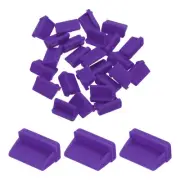 25pcs USB Type A Port Plugs Covers Caps Silicone Anti Dust Protector, Purple