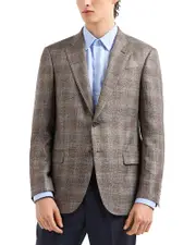 Emporio Armani Plaid Single Breasted Blazer