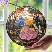 Princess Aurora Stained Glass Suncatcher, Disneyland Castle Suncatcher Decor